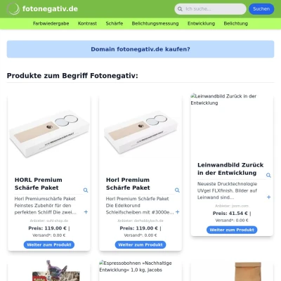 Screenshot fotonegativ.de