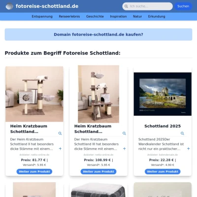 Screenshot fotoreise-schottland.de