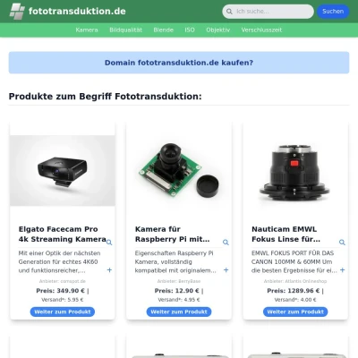 Screenshot fototransduktion.de