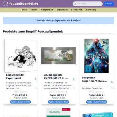 Screenshot foucaultpendel.de