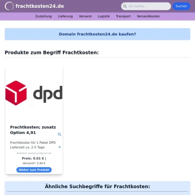 Screenshot frachtkosten24.de