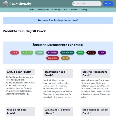 Screenshot frack-shop.de