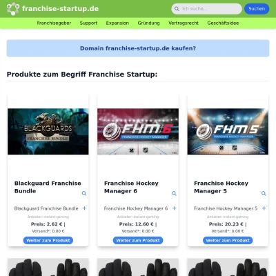 Screenshot franchise-startup.de