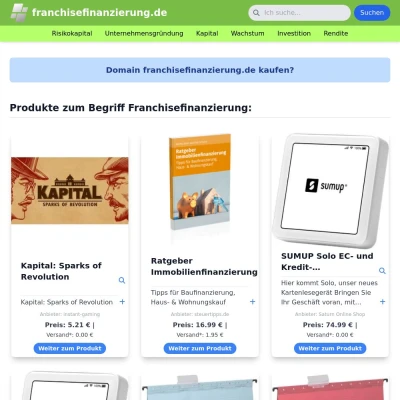 Screenshot franchisefinanzierung.de