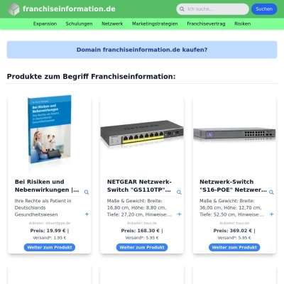 Screenshot franchiseinformation.de