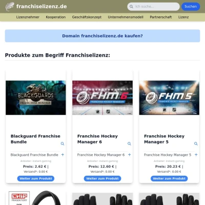 Screenshot franchiselizenz.de