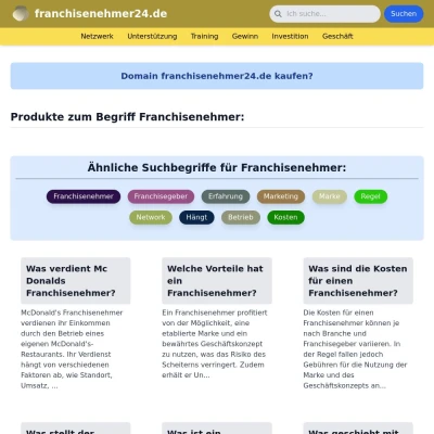 Screenshot franchisenehmer24.de