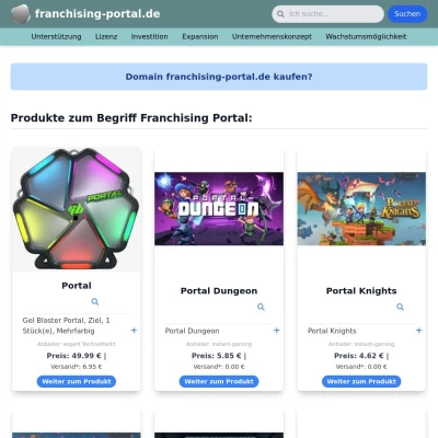 Screenshot franchising-portal.de