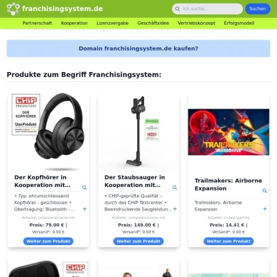 Screenshot franchisingsystem.de