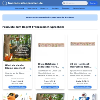 Screenshot franzoesisch-sprechen.de