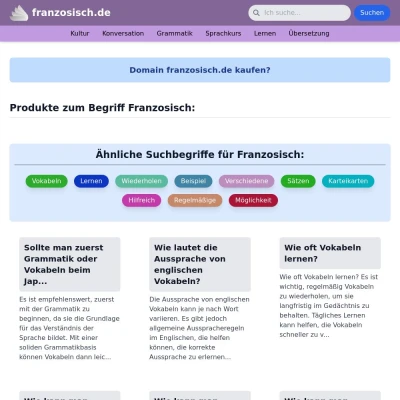 Screenshot franzosisch.de