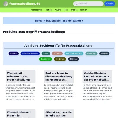 Screenshot frauenabteilung.de