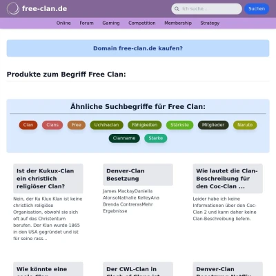 Screenshot free-clan.de