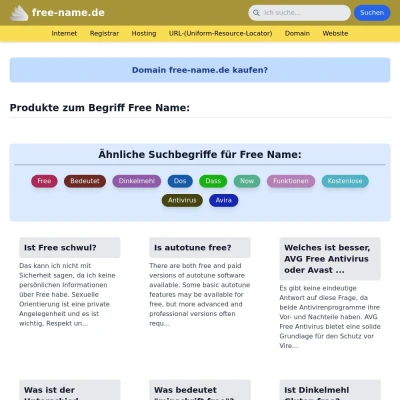 Screenshot free-name.de