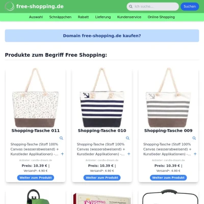 Screenshot free-shopping.de