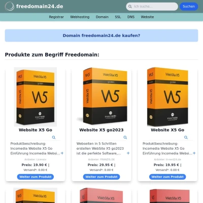 Screenshot freedomain24.de