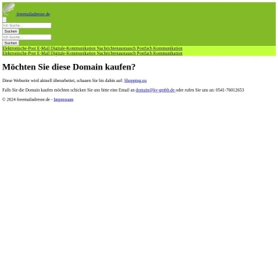 Screenshot freemailadresse.de