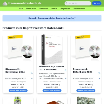 Screenshot freeware-datenbank.de