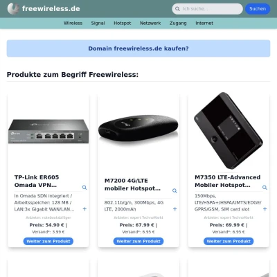 Screenshot freewireless.de