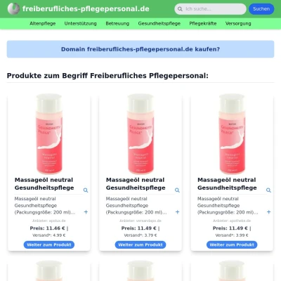 Screenshot freiberufliches-pflegepersonal.de