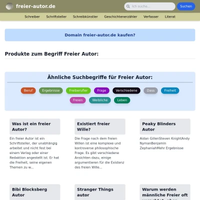 Screenshot freier-autor.de