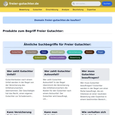 Screenshot freier-gutachter.de