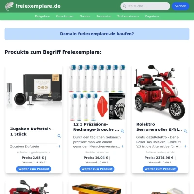 Screenshot freiexemplare.de