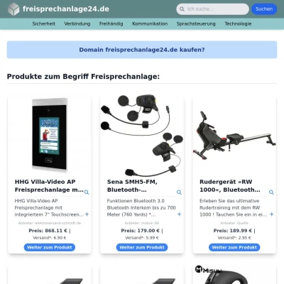 Screenshot freisprechanlage24.de