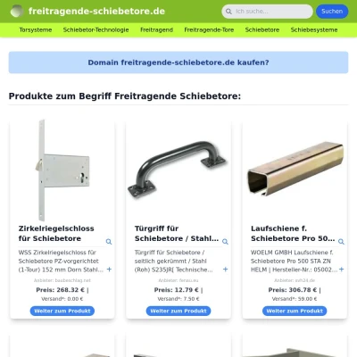 Screenshot freitragende-schiebetore.de