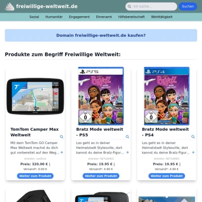 Screenshot freiwillige-weltweit.de