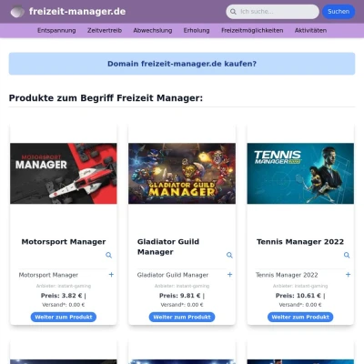 Screenshot freizeit-manager.de