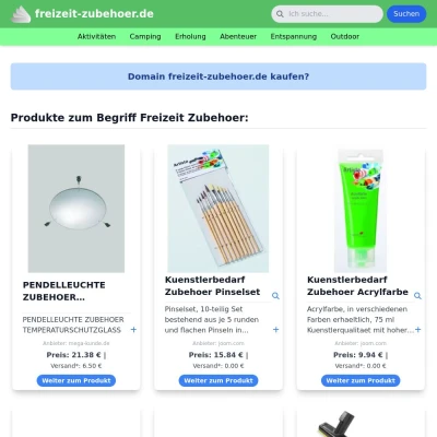 Screenshot freizeit-zubehoer.de