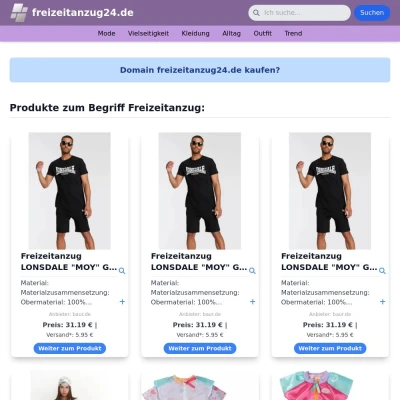 Screenshot freizeitanzug24.de