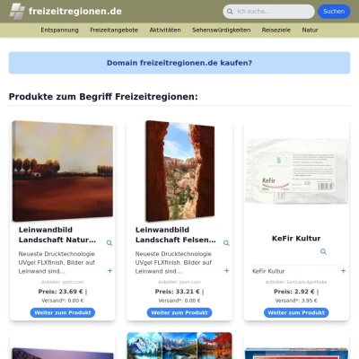 Screenshot freizeitregionen.de