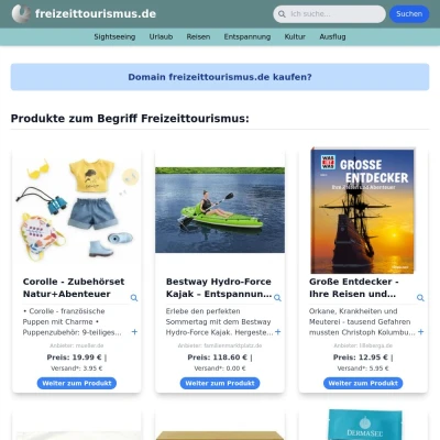 Screenshot freizeittourismus.de