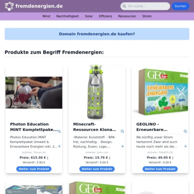 Screenshot fremdenergien.de