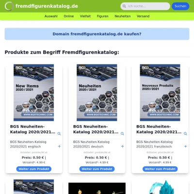 Screenshot fremdfigurenkatalog.de