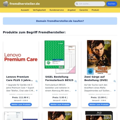 Screenshot fremdhersteller.de