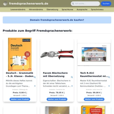 Screenshot fremdsprachenerwerb.de