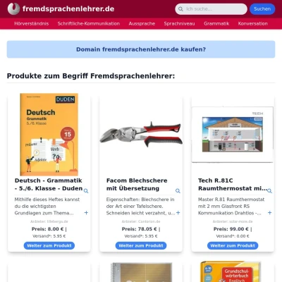 Screenshot fremdsprachenlehrer.de