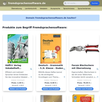 Screenshot fremdsprachensoftware.de