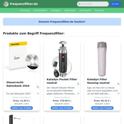 Screenshot frequenzfilter.de