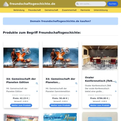 Screenshot freundschaftsgeschichte.de