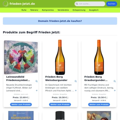 Screenshot frieden-jetzt.de