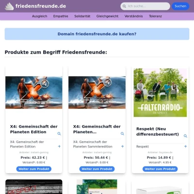 Screenshot friedensfreunde.de