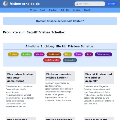 Screenshot frisbee-scheibe.de