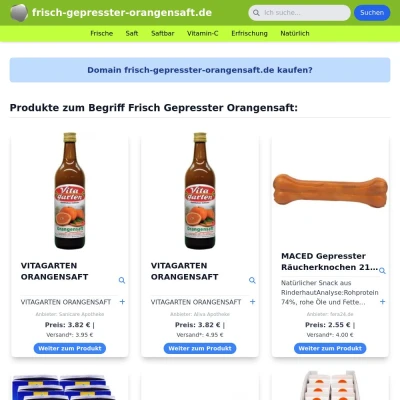 Screenshot frisch-gepresster-orangensaft.de