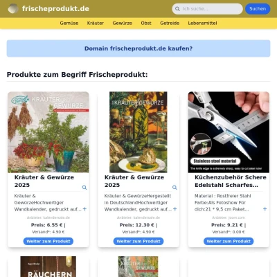 Screenshot frischeprodukt.de