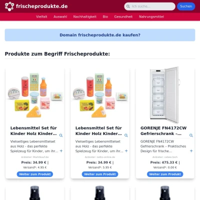 Screenshot frischeprodukte.de