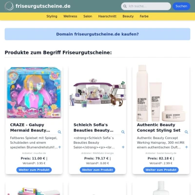 Screenshot friseurgutscheine.de